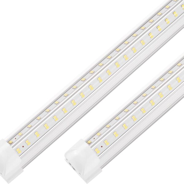 Led Shop Lights,4FT LED Light 50W 6500K 7000LM Led Daylight,Garage Light Linkable Clear Cover Integrated V-Shape for Garage Warehouse Workbench Workshop(2-Pack)