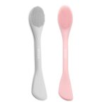 REVEX Silicone Face Mask Applicator,Face Scrubber,Exfoliating Pore Scrubber,Pore Cleaning Brush,2Pcs Mask Applicator Tool for Facial Mud,Face Brush for Women Men.(Pink+Gray)