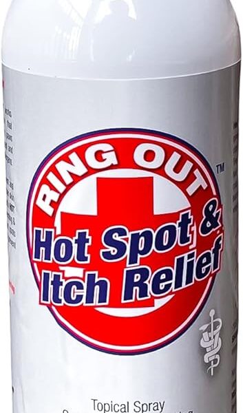 Ring Out - Hot Spot and Itch Relief for Dogs and Cats. Spray for Dog Hotspot, Rash, Dry Skin, Infection, Paws, Itching, Irritation, Allergy, Wound Care (8 oz Spray Bottle)