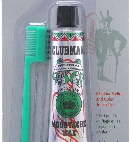 Clubman Moustache Wax with Brush Comb - Neutral 14g