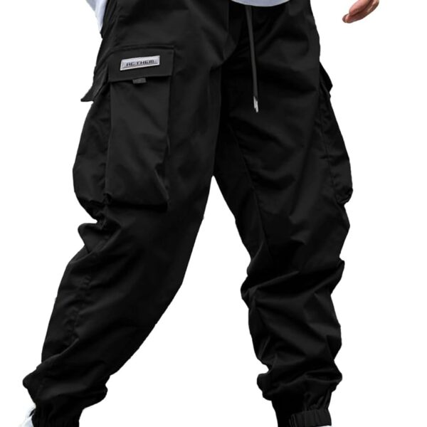 Mens Cargo Joggers Pants Elastic Waist Drawstring Baggy Sweatpants Techwear Pants for Men