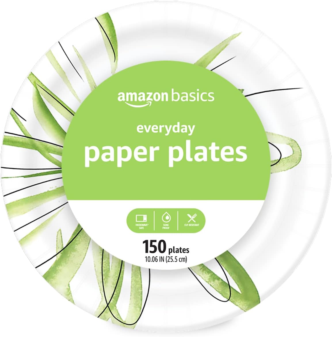 Amazon Basics Everyday Paper Plates, 10 Inch, Disposable, 150 Count Amazon Basics Everyday Paper Plates, 10 Inch, Disposable, 150 Count