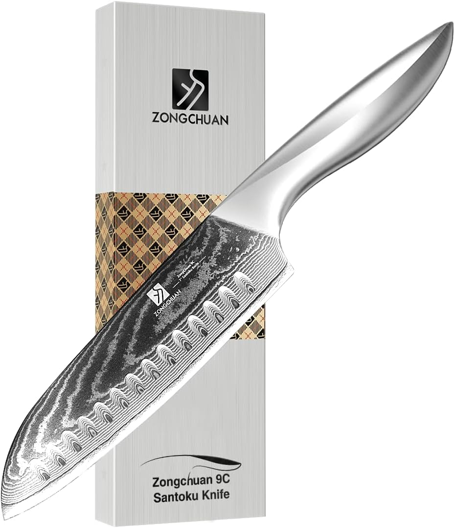 9C Damascus Steel chef knife,7 Inch Kitchen Knife Ultra Sharp Santoku Knife - 9CR18MOV Japanese Chefs Knife, Kitchen Gadgets 2024, cooking Gifts with Love's Gift Box 9C Damascus Steel chef knife,7 Inch Kitchen Knife Ultra Sharp Santoku Knife - 9CR18MOV Japanese Chefs Knife, Kitchen Gadgets 2024, cooking Gifts with Love's Gift Box