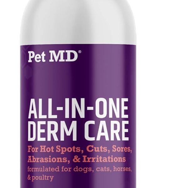 Pet MD All-in-One Derm Care - Hypochlorous Acid Spray for Dogs & All Pets - Skin Soother for Dogs & Wound Spray for Dogs - Cat Wound Care, Dog Hot Spot Remedy, & Dog Itch Relief - 4oz