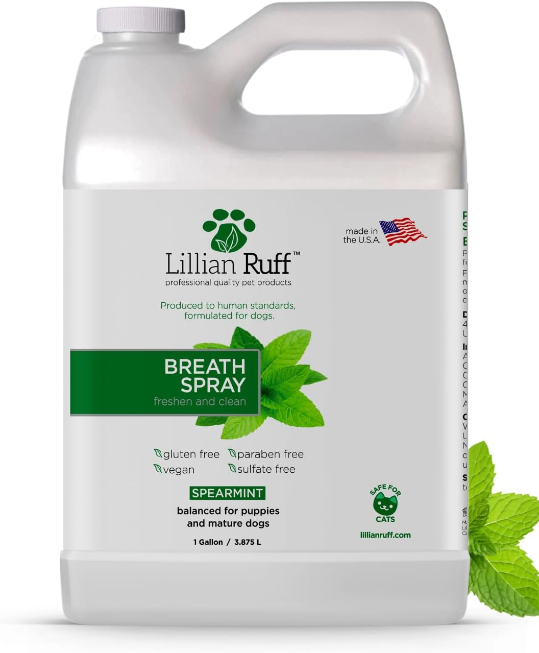 Lillian Ruff Breath Freshener Dental Care Spray - Dog Oral Health Teeth Cleaning Formula Targets Bad Dog Breath, Plaque & Tartar Build-Up, Supports Oral Care, Gum Health & Immune System (Gallon) Lillian Ruff Breath Freshener Dental Care Spray - Dog Oral Health Teeth Cleaning Formula Targets Bad Dog Breath, Plaque & Tartar Build-Up, Supports Oral Care, Gum Health & Immune System (Gallon)