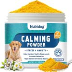 Calming Powder for Dogs - Anxiety & Stress Relief Supplement with Organic Hemp, Valerian Root - Behavioral Support, Fireworks & Travel Aid - Beef Flavor, 90g Powder (ND-046)