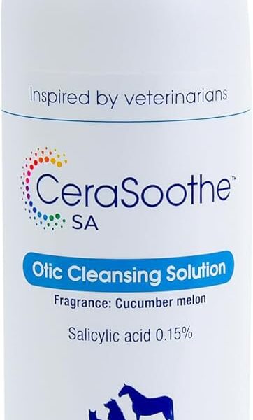 Covetrus CeraSoothe SA Ear Cleansing Solution for Dogs, Cats & Horses  Salicylic Acid Formula to Remove Wax, Debris & Odor, 8 oz
