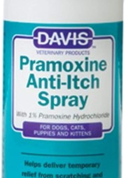Davis Pramoxine Anti-Itch Spray for Dogs & Cats Helps Relieve Itching, Irritated Skin, Hot Spots, Insect Bites & Allergies Soothing Oatmeal Formula, 8 oz
