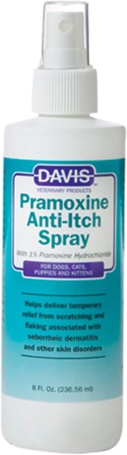 Davis Pramoxine Anti-Itch Spray for Dogs & Cats  Helps Relieve Itching, Irritated Skin, Hot Spots, Insect Bites & Allergies  Soothing Oatmeal Formula, 8 oz