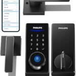 Philips Smart Lock with Handles, Keyless Entry Door Lock Set, Keypad Door Lock with 2 Level Handles, Digital Keypad Deadbolt for Front Door, App Fingerprint PIN Code Unlocking, Auto Locking