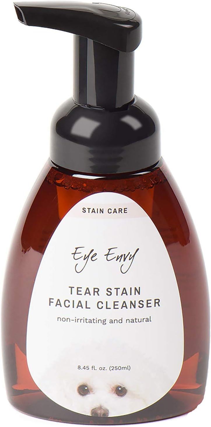 Eye Envy Tear Stain Facial Cleanser for Dogs and Cats. Washes Away Crusty Eye Debris, Eye Boogers, Eye Discharge. Tearless Foaming Formula. Treats The Cause of Staining. All-Natural. 8.45 fl. oz. Eye Envy Tear Stain Facial Cleanser for Dogs and Cats. Washes Away Crusty Eye Debris, Eye Boogers, Eye Discharge. Tearless Foaming Formula. Treats The Cause of Staining. All-Natural. 8.45 fl. oz.