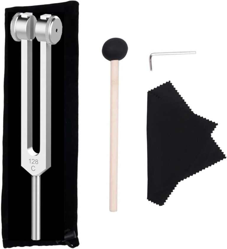 128 Hz Weighted Tuning Fork Medical-Grade Tuning Forks for Healing-Professional Tuning Fork C128 with Mallet Essential Yoga and Meditation Accessories & Sound Healing Instruments