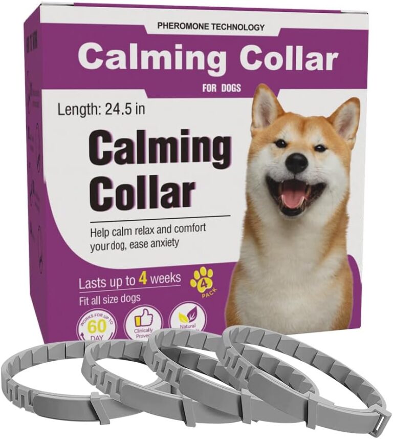 Calming Collar for Dogs 4 Pack - Natural Pheromone Relief for Anxiety Stress Separation - Waterproof 120 Day Lasting Adjustable