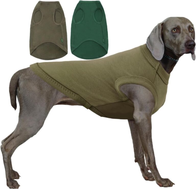 Dog Blank Cotton Shirts,Plain Dogs Large Clothes,Male Female Pet Costumes,Army & Deep Green XXL