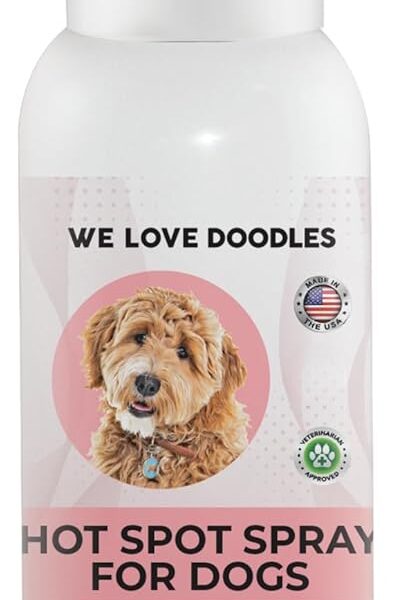 We Love Doodles Dog Hot Spot Spray, Itch Relief for Dogs Licking Paws, Made in USA, Anti-Itch Allergies, Dermatitis & Skin Irritation Treatment, Veterinarian Approved, 118mL