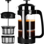 ESPRO P3 French Press Coffee Maker  Patented Double Micro-Filter for Grit-Free Brew, Heat Resistant thicker Borosilicate Glass Coffee Press - Perfect Valentine Gifts For Women  (32 oz)