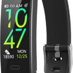 ZURURU Fitness Tracker with Blood Pressure Heart Rate Sleep Health Monitor for Men and Women, Upgraded Waterproof Activity Tracker Watch, Step Calorie Counter Pedometer Black