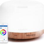ASAKUKI Smart Wi-Fi Essential Oil Diffuser, App and Voice Control Compatible with Alexa, 500ml Aromatherapy Humidifier, Valentine's Gift for Relaxing Atmosphere in Home Office Bedroom (Light Brown)