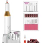Nail Drill,Cordless Electric Files for Gel Nails E-File Manicure Kit Women Rechargeable Drill para Uas Profesional Machine Grinder Acrylic White (M918)
