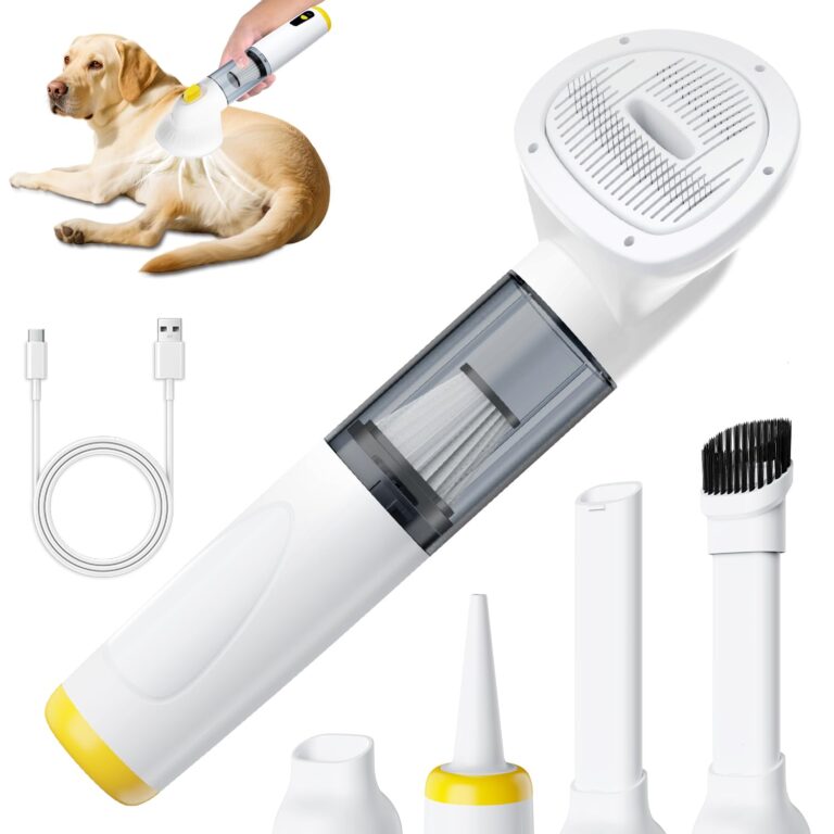 Cordless Dog Vacuum Groomer Kit,Cordless Rechargeable Vacuum Cat Brush for Hair,Handheld mini Pet Vacuum Brush,4200Pa Pet Grooming Cleaner With Comb Hair,Suitable for All Types of Cats and Dogs