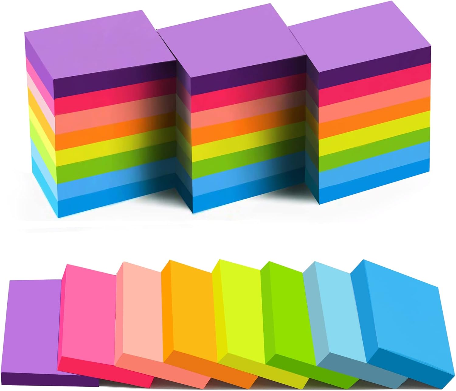 (24 Pads) Sticky Notes 1.5x2 in, 8 Colors Post Self Sticky Notes Pad Its, Bright Post Stickies Colorful Sticky Notes for Office, Home, School, Meeting, 75 Sheets/pad (24 Pads) Sticky Notes 1.5x2 in, 8 Colors Post Self Sticky Notes Pad Its, Bright Post Stickies Colorful Sticky Notes for Office, Home, School, Meeting, 75 Sheets/pad