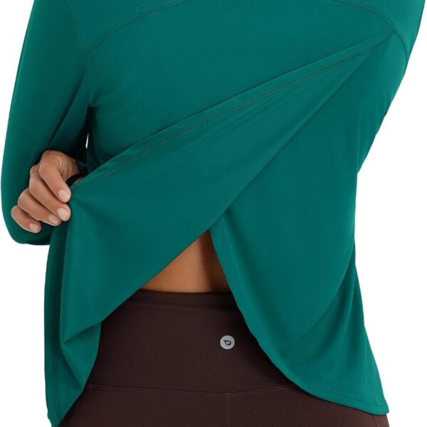 baleaf Women's Running Sun Shirts Long Sleeve UPF 50+ Workout Tops UV Athletic Split Back Quick Dry Lightweight