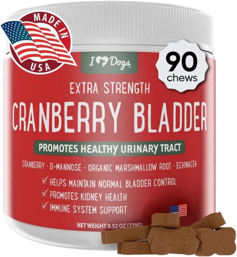 iHeartDogs Extra Strength Urinary, Bladder, & Kidney Support for Dogs  Cranberry, D-Mannose & Echinacea Helps Maintain Urinary Tract Health, Strengthens Weak & Incontinent Bladder