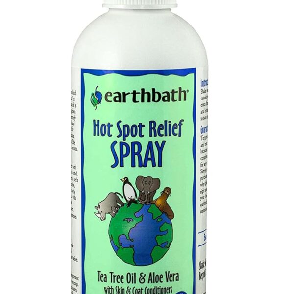 Earthbath, Hot Spot Relief Spray - Tea Tree Oil Hot Spot Treatment for Dogs, Best Dog Shampoo for Itching & Skin Conditions, Made in USA, Cruelty Free Itch Relief for Dogs - 8 Oz (1 Pack)