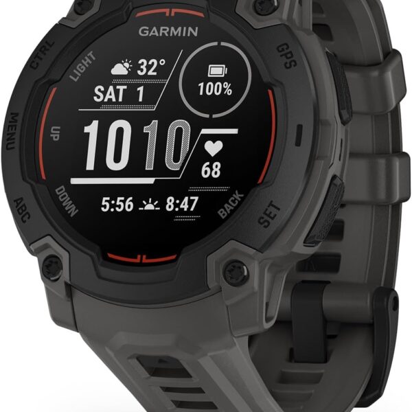 Garmin Instinct E 45mm, Rugged Outdoor GPS Smartwatch, 24/7 Health Monitoring, Wrist-Based Heart Rate, Up to 16 Days of Battery Life, Charcoal