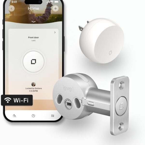 Level Bolt (Wi-Fi) Smart Deadbolt - Make Your Lock Smart & Keep Existing Hardware and Keys - Lock/Unlock from Anywhere - Level App for iOS & Android - Works with Apple Home, Alexa & Google, White