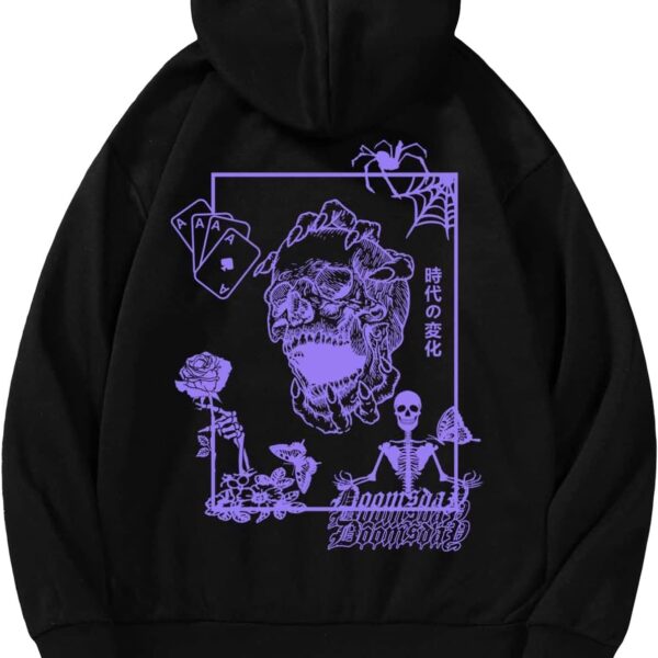 COZYEASE Men's Y2K Graphic Hoodie Drawstring Vintage Sweatshirt Long Sleeve Letter Streetwear with Pocket