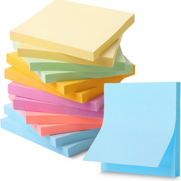Mr. Pen- Pastel Sticky Notes, 3"x3", 12 Pads, 720 Sheets, Colorful Sticky Notes 3x3, Bulk for Journaling Supplies, Stocky Notes for Bible Journaling