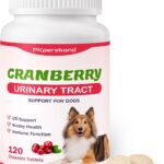 Cranberry for Dogs, 120 Chewable Tablets, UTI Treatment for Dogs, Urinary Tract Support, Promote Kidney and Bladder Health, Cranberry Supplement for Dog