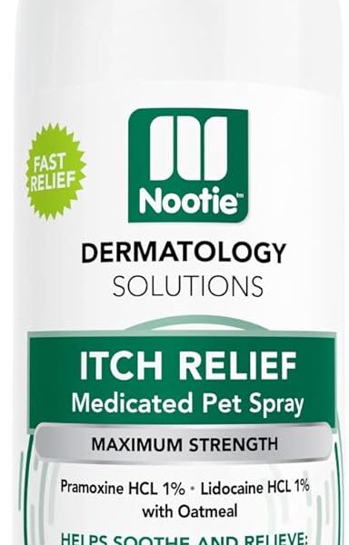 Nootie Medicated Anti-itch Spray, Itch Relief & Skin Care for Dogs & Cats, Formulated for Veterinarians, Sold in over 10,000 Clinics & Stores Worldwide, 8 fl oz