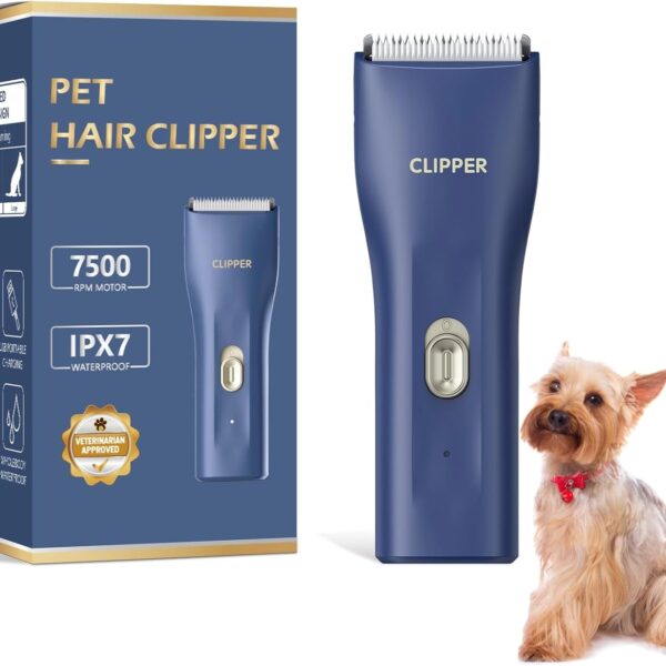 Pet Hair Clipper for Dog Grooming, Low Noise Cat Hair Trimmer for Matted Hair,Waterproof Cordless Pet Shaver for Animals