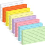 Utron 248 Sheets Colored Index Cards 3x5, Double-Sided Blank Notes Flash Cards for Studying, Note Cards 3x5 Lined, Flashcards for Studying, Index Notecards for Office