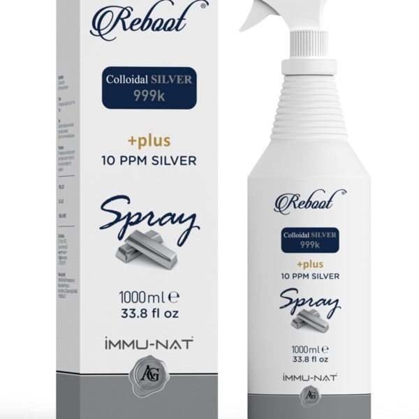 Reboot Colloidal Silver Skin Care Spray, Natural Relief for Dogs, Cats & Horses - Soothes Pet Wounds, Itches, Allergies, Non-Sting, Deodorizes, Safe for All Ages (33.8oz)