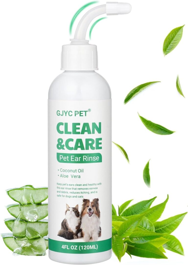 Ear Cleaner for Dogs and Cats with Flexible Long Tube- Ear Infection Treatment, Deep Canal Solution for Ear Mites, Infections, Itch, Wax & Smell, Safe Aloe Vera Formula, 4 oz
