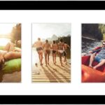 Americanflat 4x6 Collage Picture Frame with Shatter-Resistant Glass - Fits Five 4x6 Photos or Use as One 8x24 Picture Frame - Signature Collection - Collage Frames for Wall Display - Black