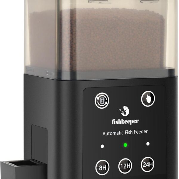 fishkeeper Automatic Fish Feeder for Aquarium - 320ML Large Capacity Adjustable Fish Feeder Automatic Dispenser with Timer for Vacation, Weekend or Daily Use, Three Fixed Methods