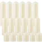 MTLEE 18 Pcs Set of 3 Pillar Candles Bulk 2 in x 3, 6, 8 Long Burning Clean Unscented Smokeless Pillar Candles for Wedding Emergency Lanterns Ceremony Party (Ivory White)