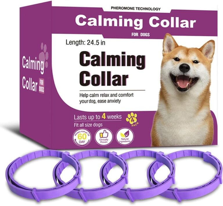 Calming Collars for Dogs, Dog Calming Collar for Anxiety & Separation, Natural Pheromone Collar for Dogs, Adjustable Stress Relief for Travel, Barking, Thunder & Fear Vet Recommended.(Purple)