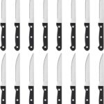 BEWOS Steak Knives Set of 16 - Triple Rivet Steak Knife, Serrated Steak Knives, Stainless Steel Serrated Blades (4.5), Sharp Knifes, Dinner Knives, Dishwasher Safe, Knives Set for Home, Restaurant