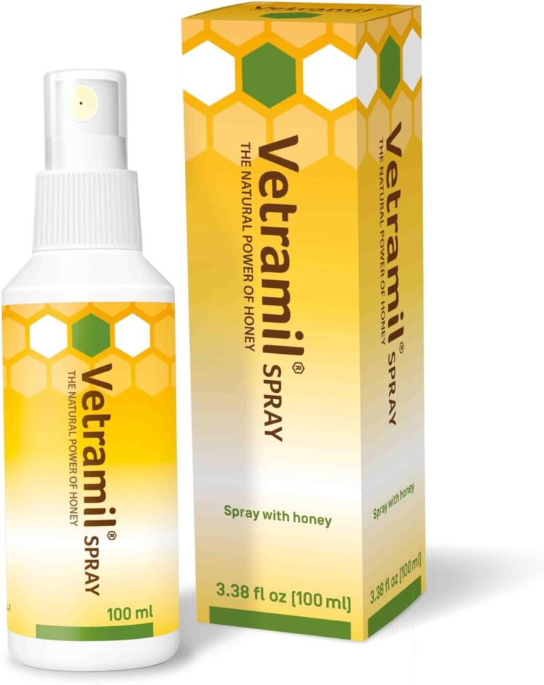 Vetramil Spray Medical-Grade Honey Spray for Dogs and Cats and All of Your Pets  Wound Care Treatment  Non-Sticky, Natural Enzymes, 3.38 oz