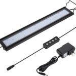 hygger 14W Full Spectrum Aquarium Light with Aluminum Alloy Shell Extendable Brackets, White Blue Red LEDs, External Controller, for Freshwater Fish Tank (18-24 inch)