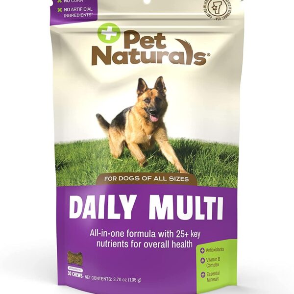 Pet Naturals Daily Multivitamin for Dogs, Veggie Flavor, 30 Chews - Yummy Chews with Amino Acids, and Antioxidants - Supports Energy, Metabolic Function and Pet Wellness