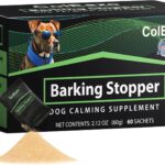 Dog Calming Powder Melatonin Supplement with Probiotics Barking Stopper for Anxiety & Stress Relief - Chamomile & L-Tryptophan Helps Nervous Dogs with Noise, Thunder, Travel & Separation - 60 Count