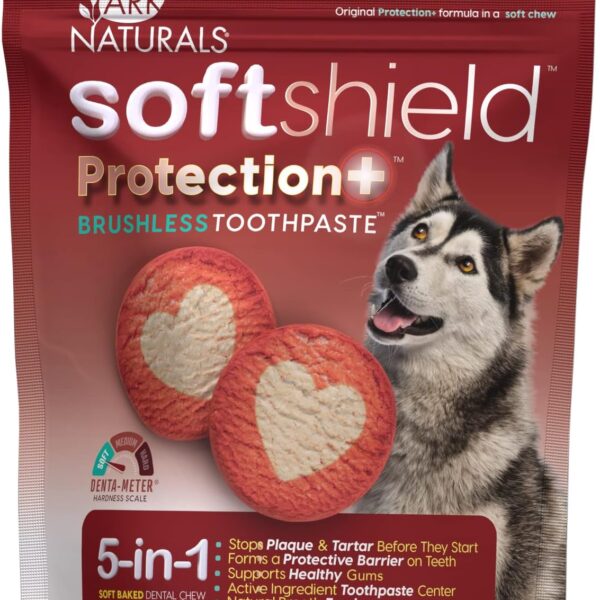 ARK Naturals Soft Shield Protection+ Brushless Toothpaste, Dog Dental Chews for Large Breeds, Stops Plaque & Tartar, Freshens Breath