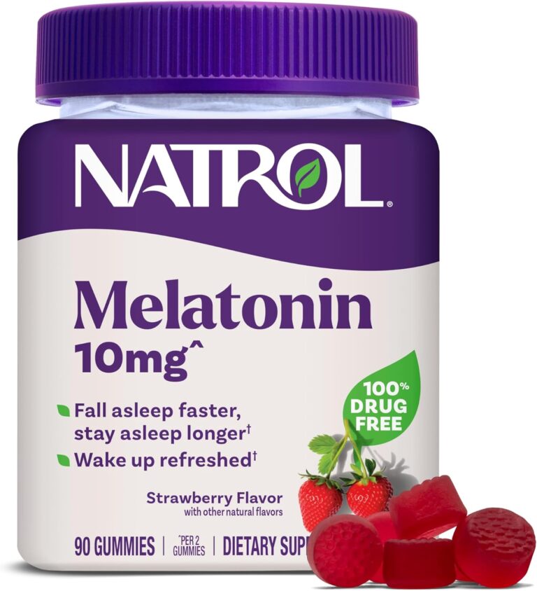 Natrol 10 mg Melatonin Gummies, Sleep Support for Adults, Melatonin Supplements for Sleeping, 90 Strawberry-Flavored Gummies, 45 Day Supply