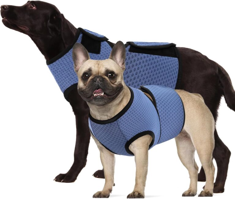 KOESON Dog Anxiety Calming Vest, Breathable Dog Thunder Jacket, Adjustable Pet Stress and Anxiety Relief Shirt for Thunderstorm, Fireworks, Grooming, Vet Visit, Travel, Separation, XS-3XL
